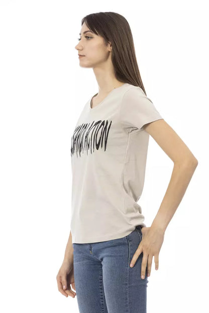 Trussardi Action Beige Cotton Women Top Trussardi Action