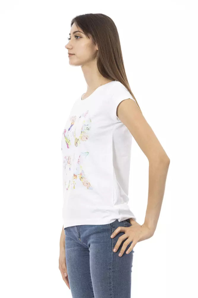 Trussardi Action White Cotton Women Top Trussardi Action