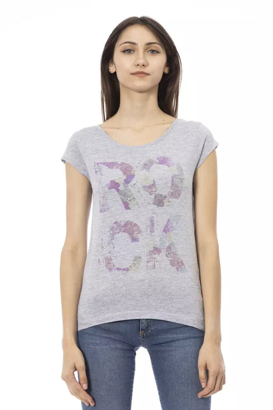 Trussardi Action Gray Cotton Women Top Trussardi Action