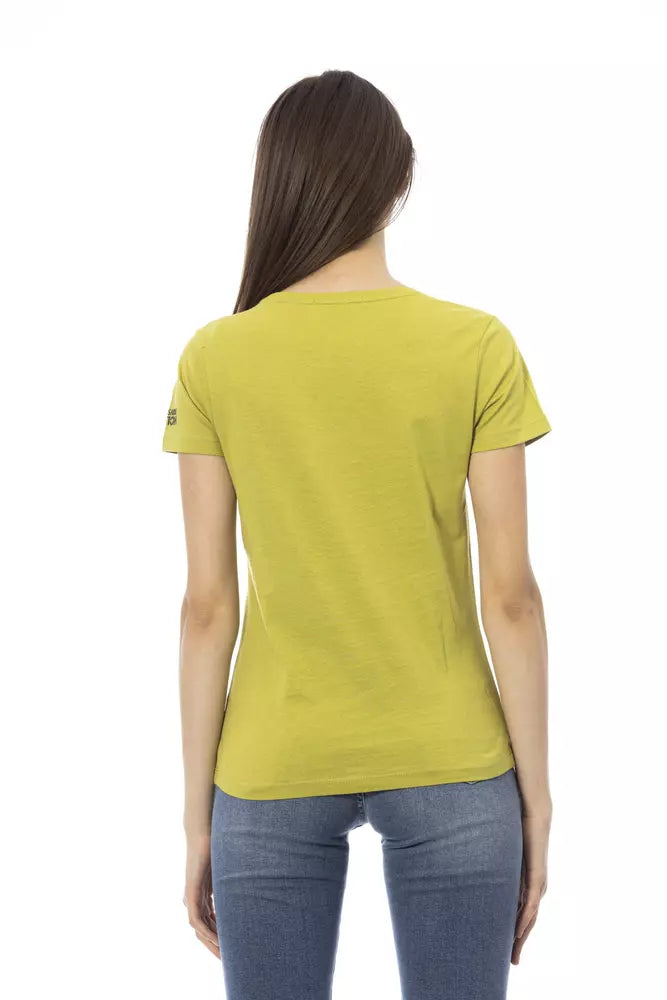 Trussardi Action Green Cotton Women Top Trussardi Action