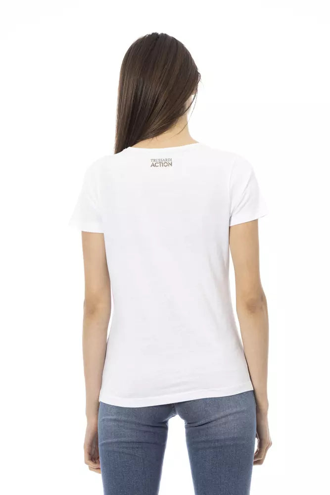 Trussardi Action White Cotton Women Top Trussardi Action