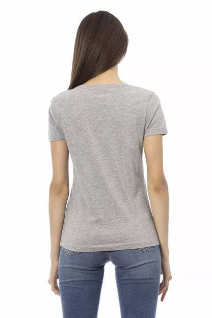 Trussardi Action Gray Cotton Women Top Trussardi Action