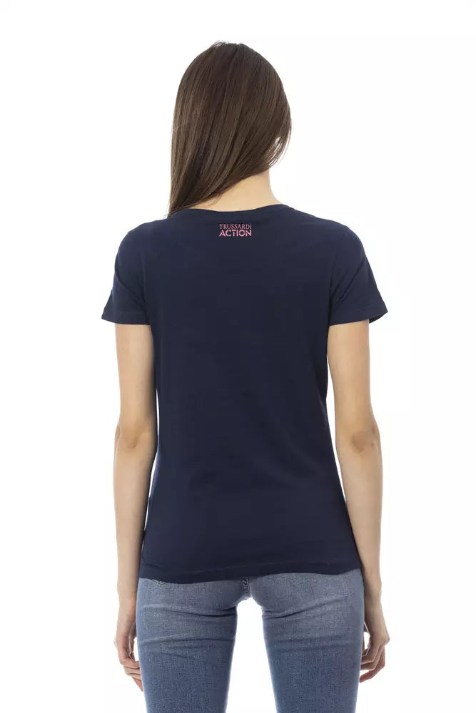 Trussardi Action Blue Cotton Women Top Trussardi Action