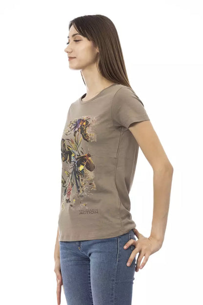 Trussardi Action Brown Cotton Women Top Trussardi Action