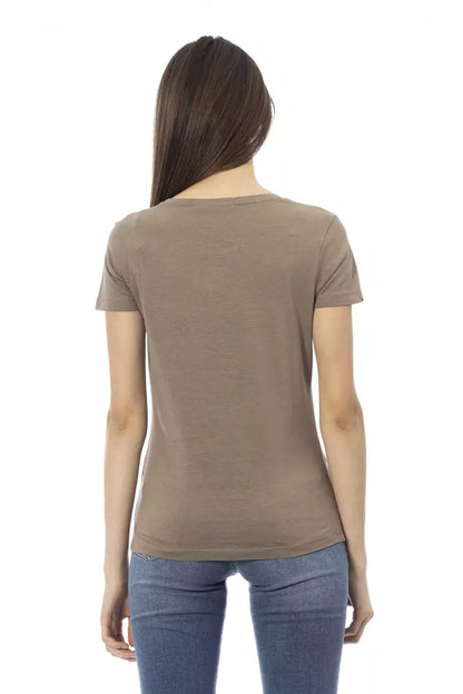 Trussardi Action Brown Cotton Women Top Trussardi Action