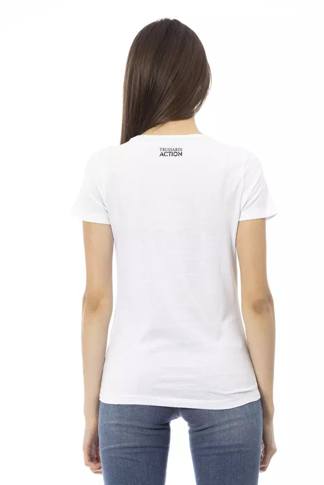 Trussardi Action White Cotton Women Top Trussardi Action