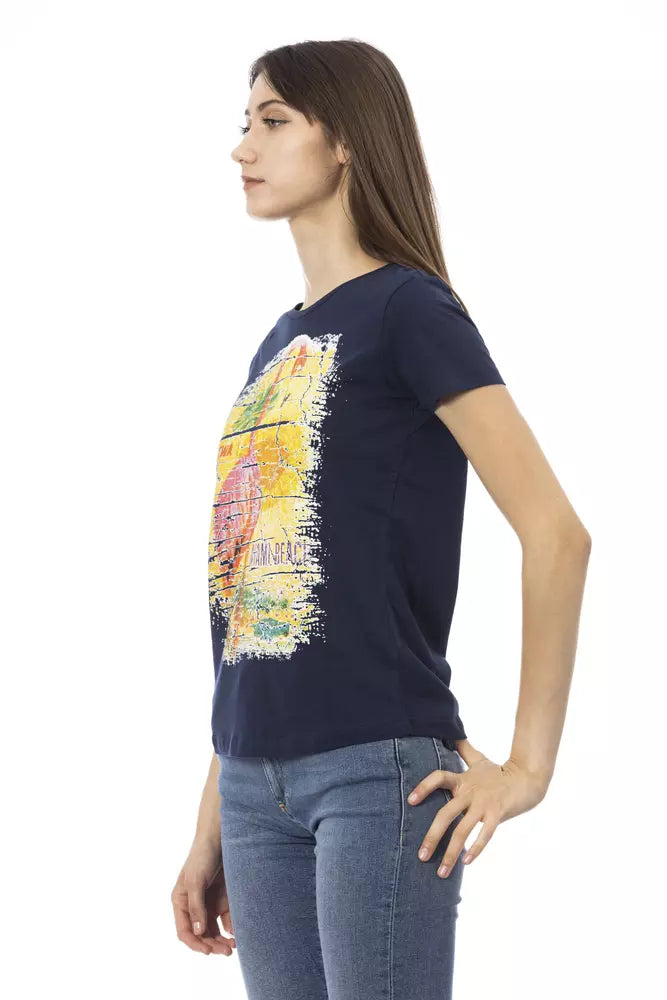 Trussardi Action Chic Blue Short Sleeve Round Neck Tee Trussardi Action