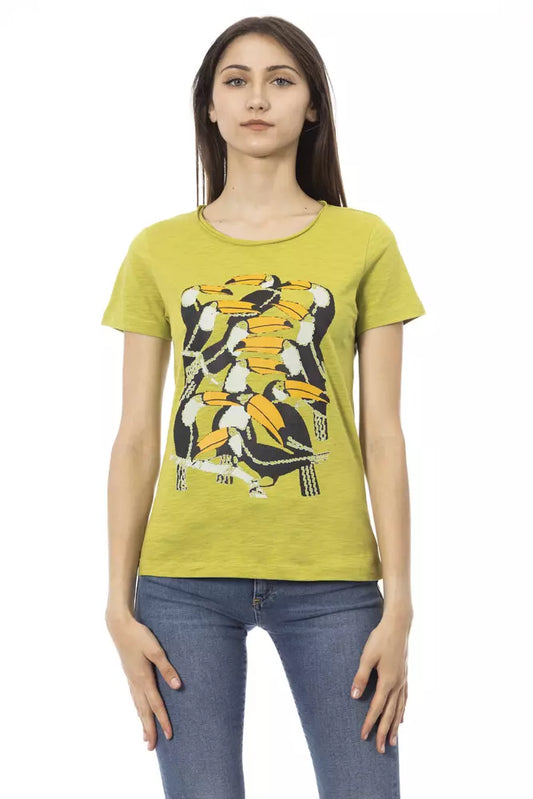 Trussardi Action Green Cotton Women Top Trussardi Action