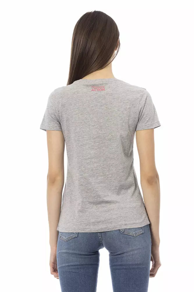 Trussardi Action Gray Cotton Women's Top Trussardi Action