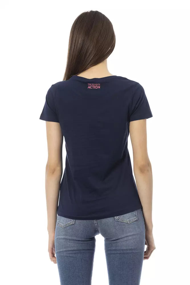 Trussardi Action Chic Blue Short Sleeve Round Neck Tee Trussardi Action