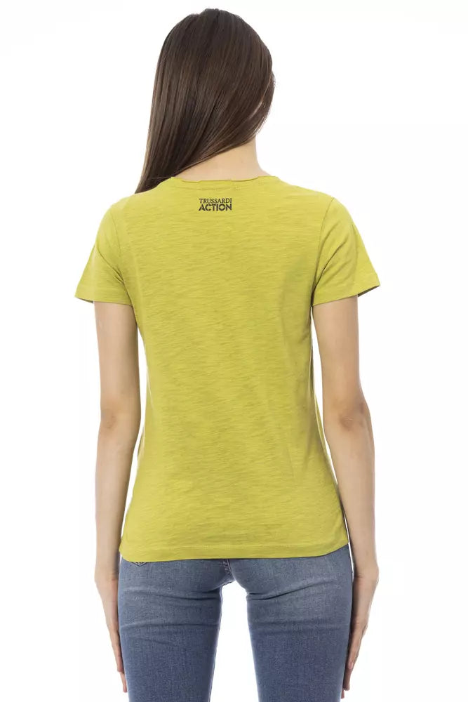 Trussardi Action Green Cotton Women Top Trussardi Action