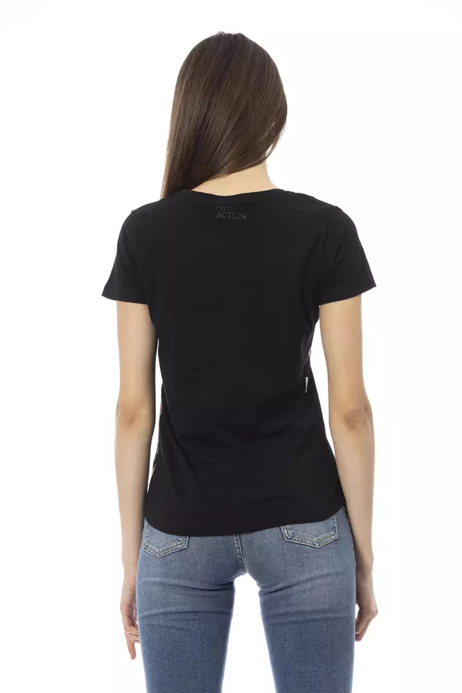 Trussardi Action Chic Black Short Sleeve Round Neck Tee Trussardi Action