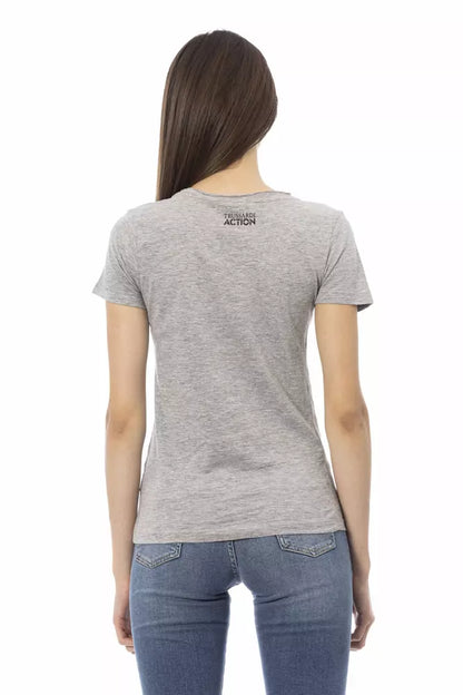 Trussardi Action Gray Cotton Women Top Trussardi Action