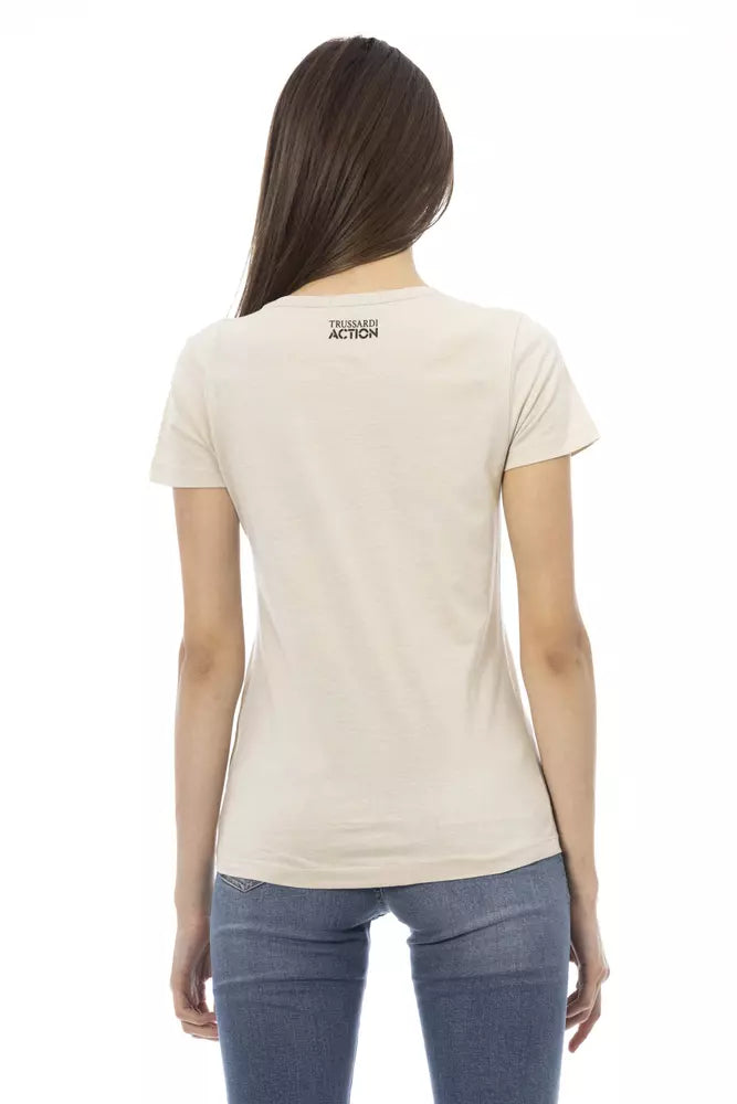 Trussardi Action Beige Cotton Women Top Trussardi Action