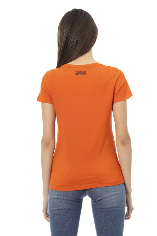 Trussardi Action Orange Cotton Women Top Trussardi Action