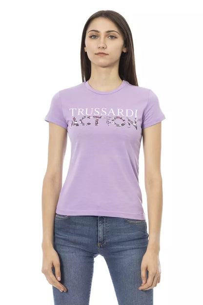 Trussardi Action Purple Cotton Women Top Trussardi Action