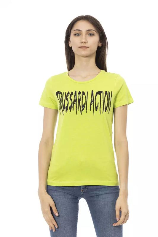 Trussardi Action Green Cotton Women Top Trussardi Action