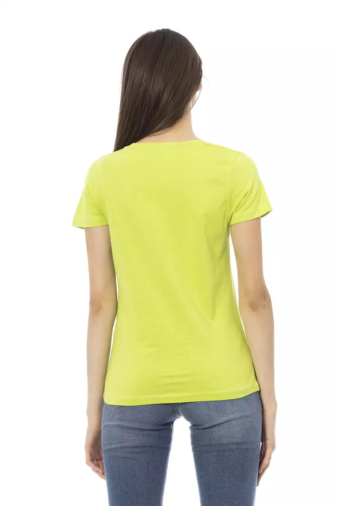 Trussardi Action Green Cotton Women Top Trussardi Action