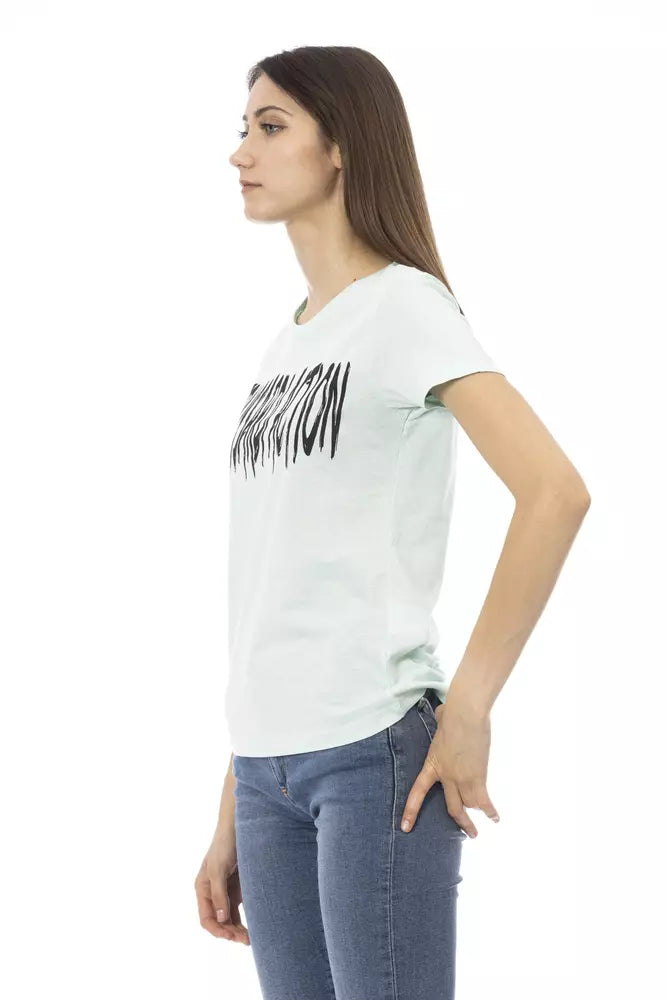 Trussardi Action Light Blue Cotton Women Top Trussardi Action