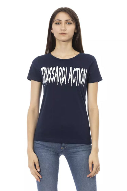 Trussardi Action Blue Cotton Women T-Shirt Trussardi Action