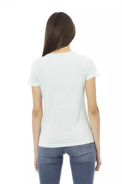 Trussardi Action Light Blue Cotton Women Top Trussardi Action