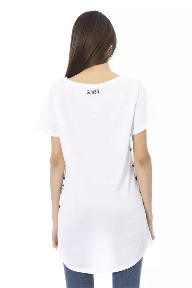 Trussardi Action White Cotton Women Top Trussardi Action