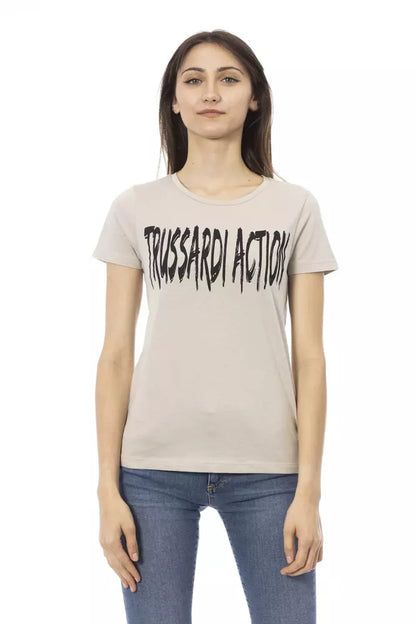 Trussardi Action Beige Cotton Women Top Trussardi Action