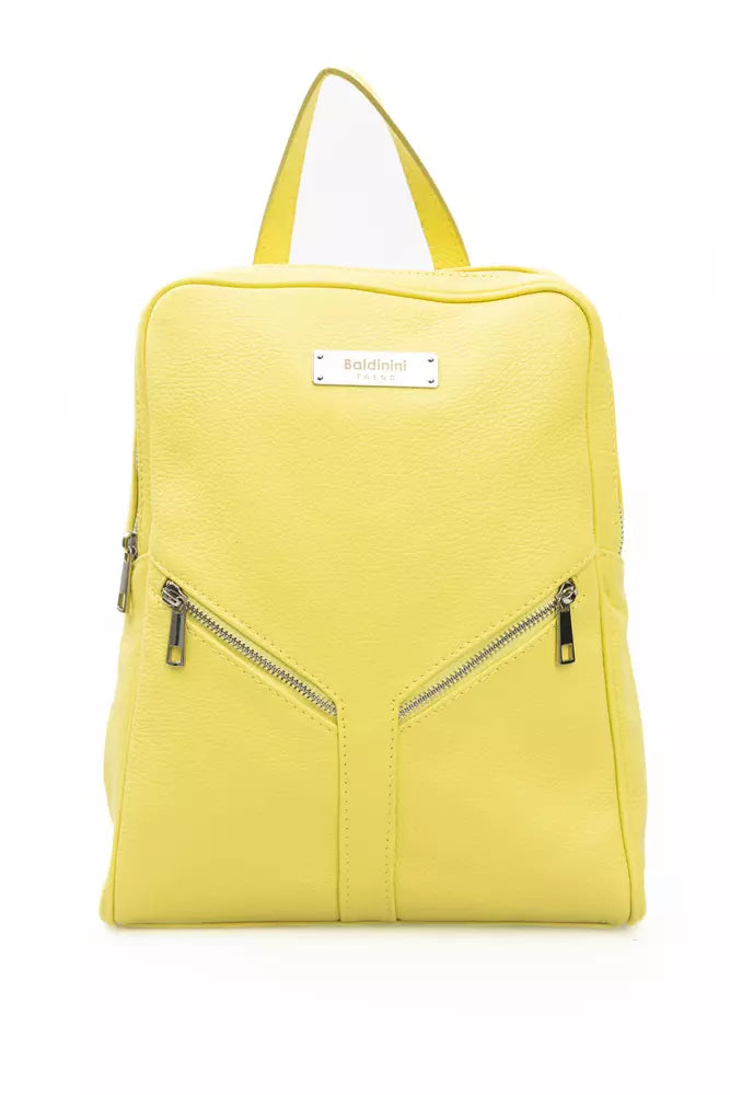 Baldinini Trend Sunshine Yellow Leather Backpack Baldinini Trend