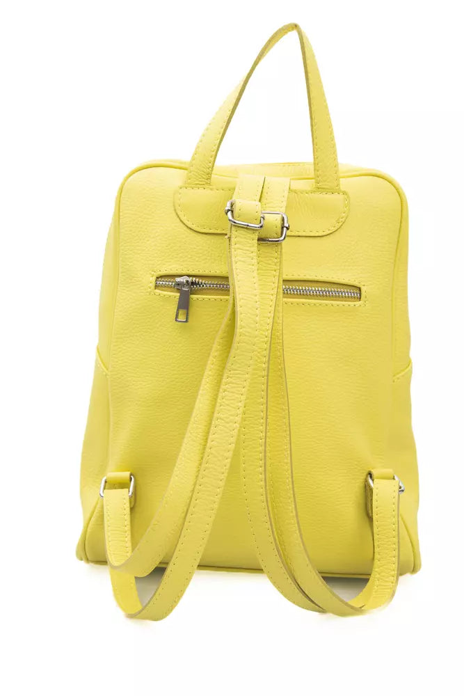 Baldinini Trend Sunshine Yellow Leather Backpack Baldinini Trend