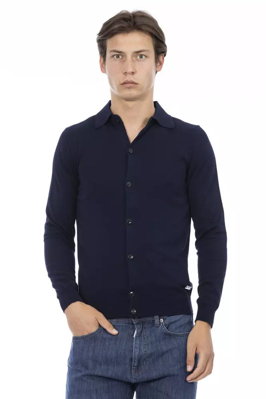 Baldinini Trend Blue Cotton Men Shirt Baldinini Trend