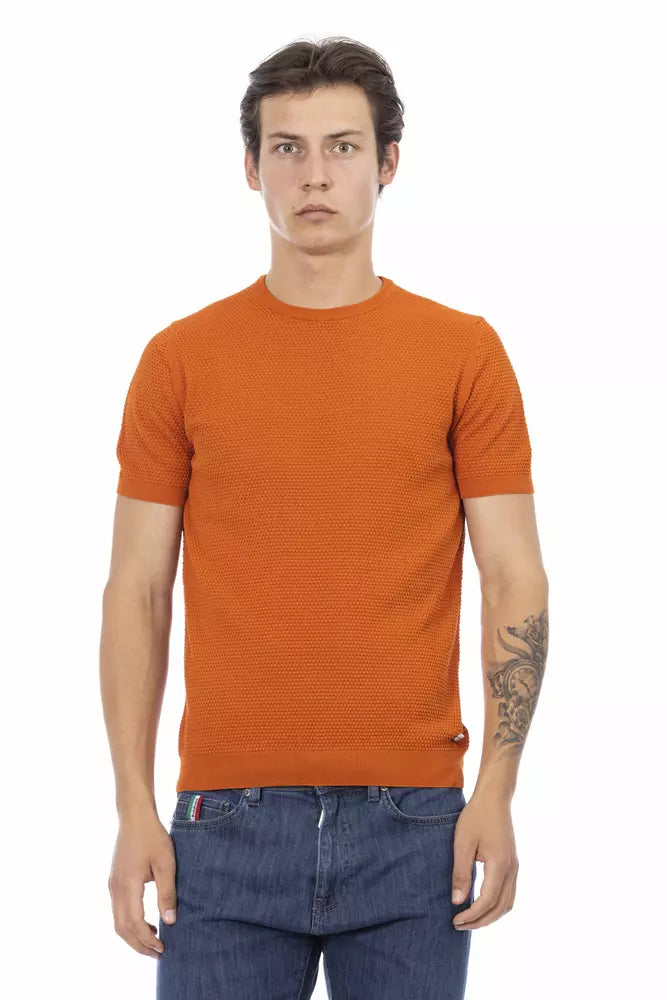 Baldinini Trend Orange Cotton Men Sweater Baldinini Trend