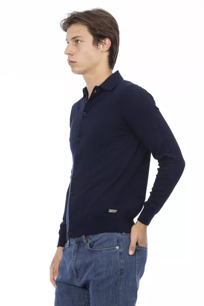 Baldinini Trend Blue Cotton Men Shirt Baldinini Trend