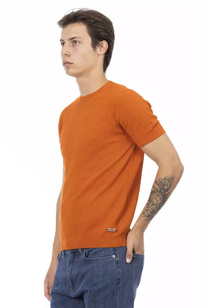 Baldinini Trend Orange Cotton Men Sweater Baldinini Trend