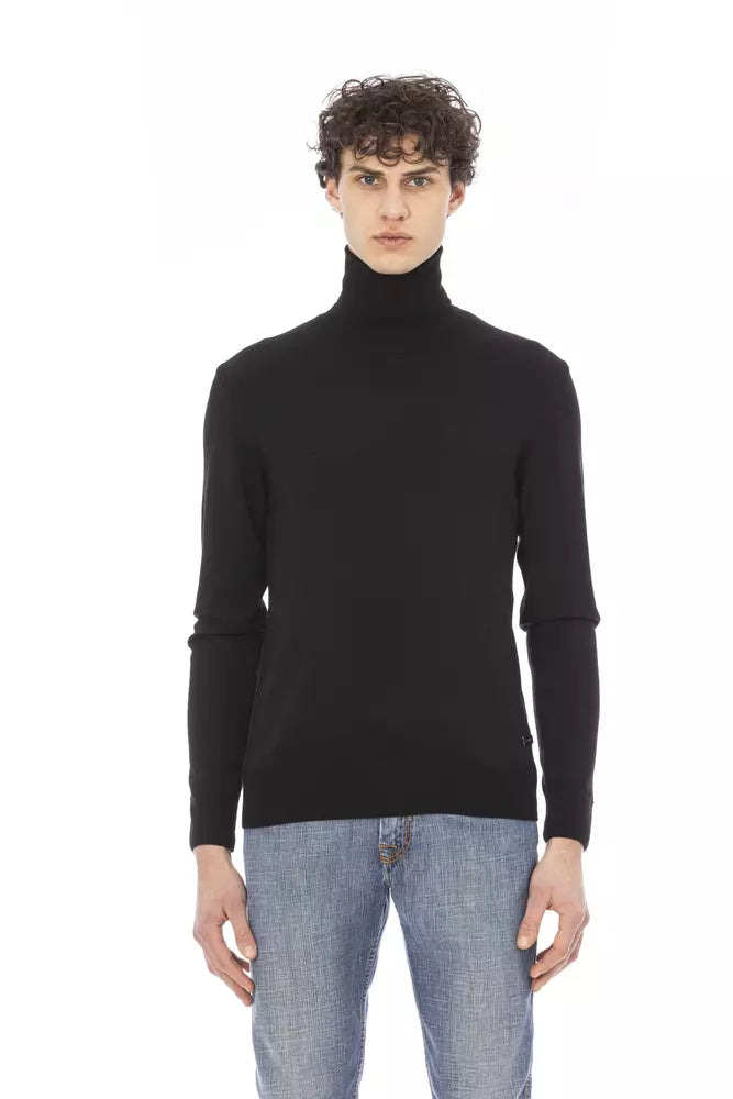 Baldinini Trend Black Fabric Men Sweater Baldinini Trend