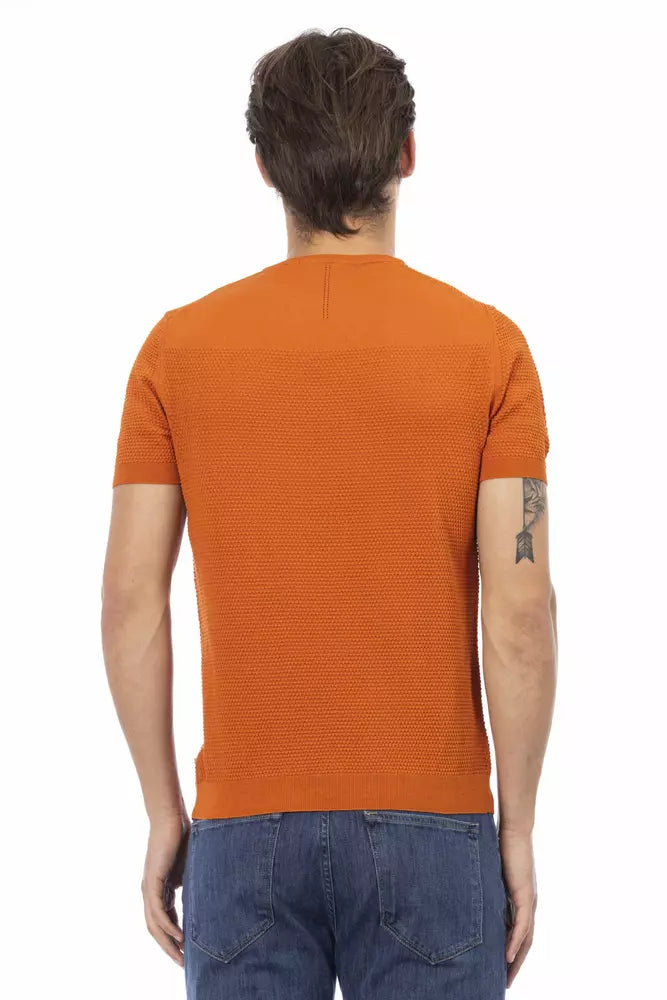 Baldinini Trend Orange Cotton Men Sweater Baldinini Trend