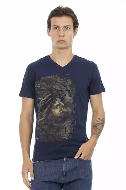 Trussardi Action Blue Cotton Men T-Shirt Trussardi Action