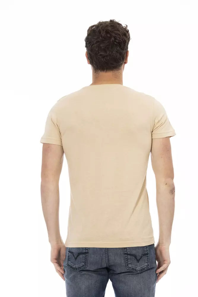 Trussardi Action Beige Cotton Men T-Shirt Trussardi Action