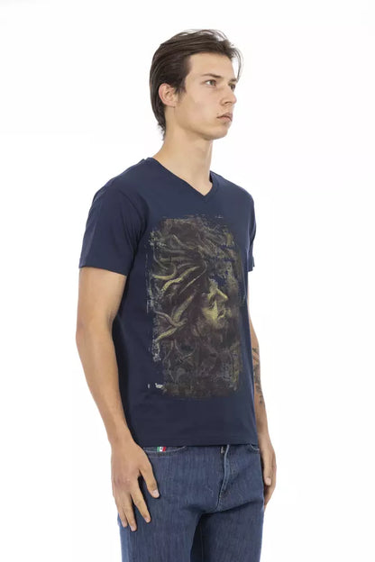 Trussardi Action Blue Cotton Men T-Shirt Trussardi Action