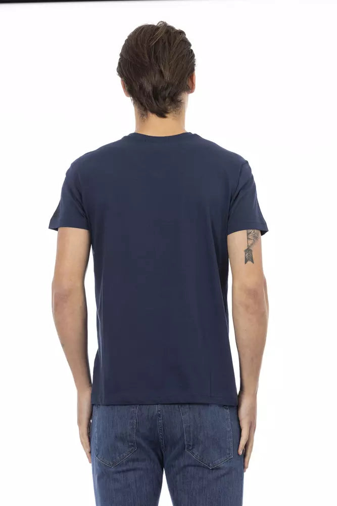 Trussardi Action Blue Cotton Men T-Shirt Trussardi Action