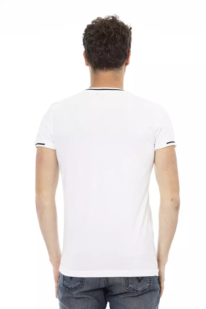 Trussardi Action White Cotton Men TShirt Trussardi Action