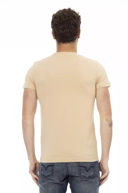 Trussardi Action Beige Cotton Men T-Shirt Trussardi Action