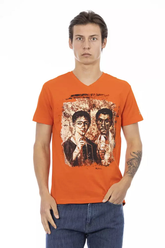 Trussardi Action Orange Cotton Men T-Shirt Trussardi Action