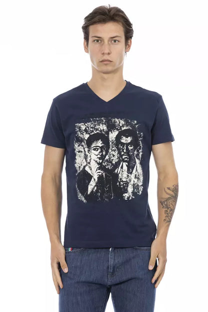 Trussardi Action Blue Cotton Men T-Shirt Trussardi Action