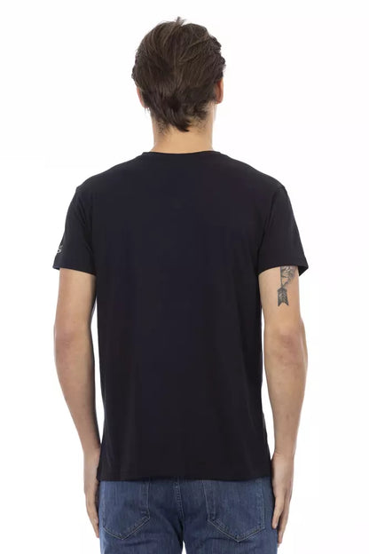 Trussardi Action Black Cotton Men T-Shirt Trussardi Action