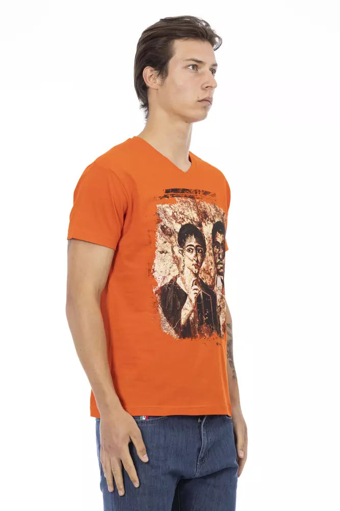 Trussardi Action Orange Cotton Men T-Shirt Trussardi Action