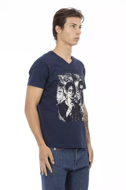 Trussardi Action Blue Cotton Men T-Shirt Trussardi Action