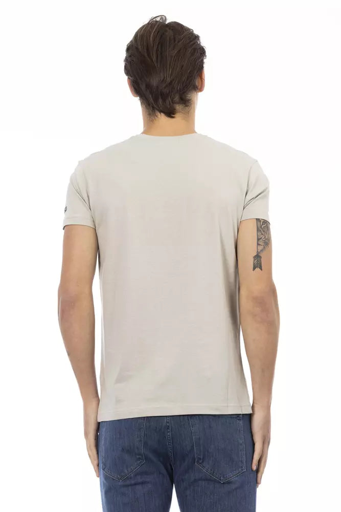 Trussardi Action Beige Cotton Men T-Shirt Trussardi Action