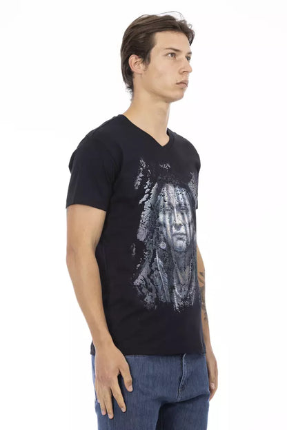 Trussardi Action Black Cotton Men T-Shirt Trussardi Action