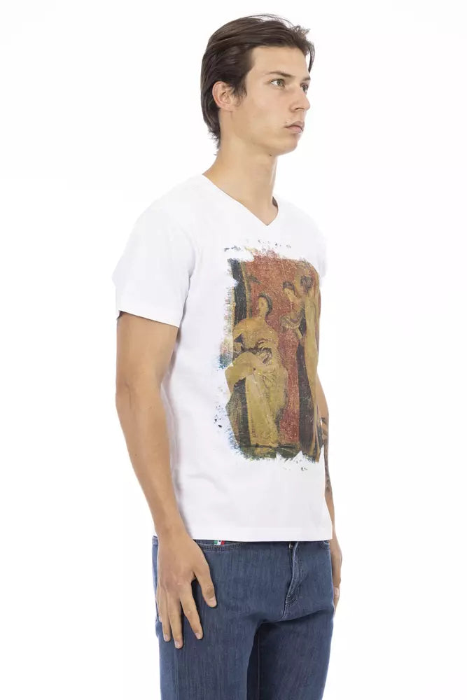 Trussardi Action White Cotton Men TShirt Trussardi Action