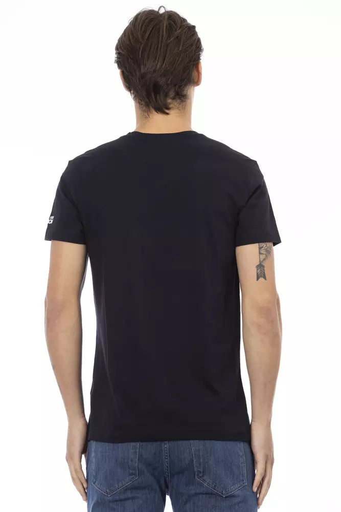 Trussardi Action Black Cotton Men T-Shirt Trussardi Action